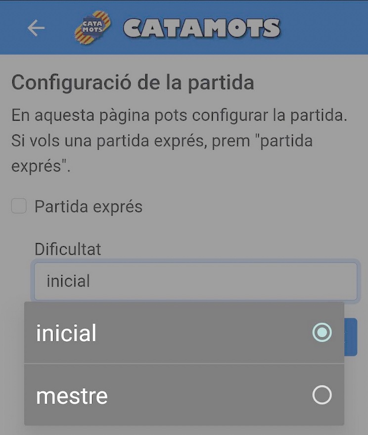 nivell inicial i mestre del Catamots