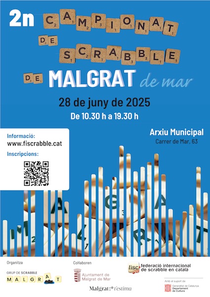 cartell 2n campionat de scrabble de Malgrat de Mar